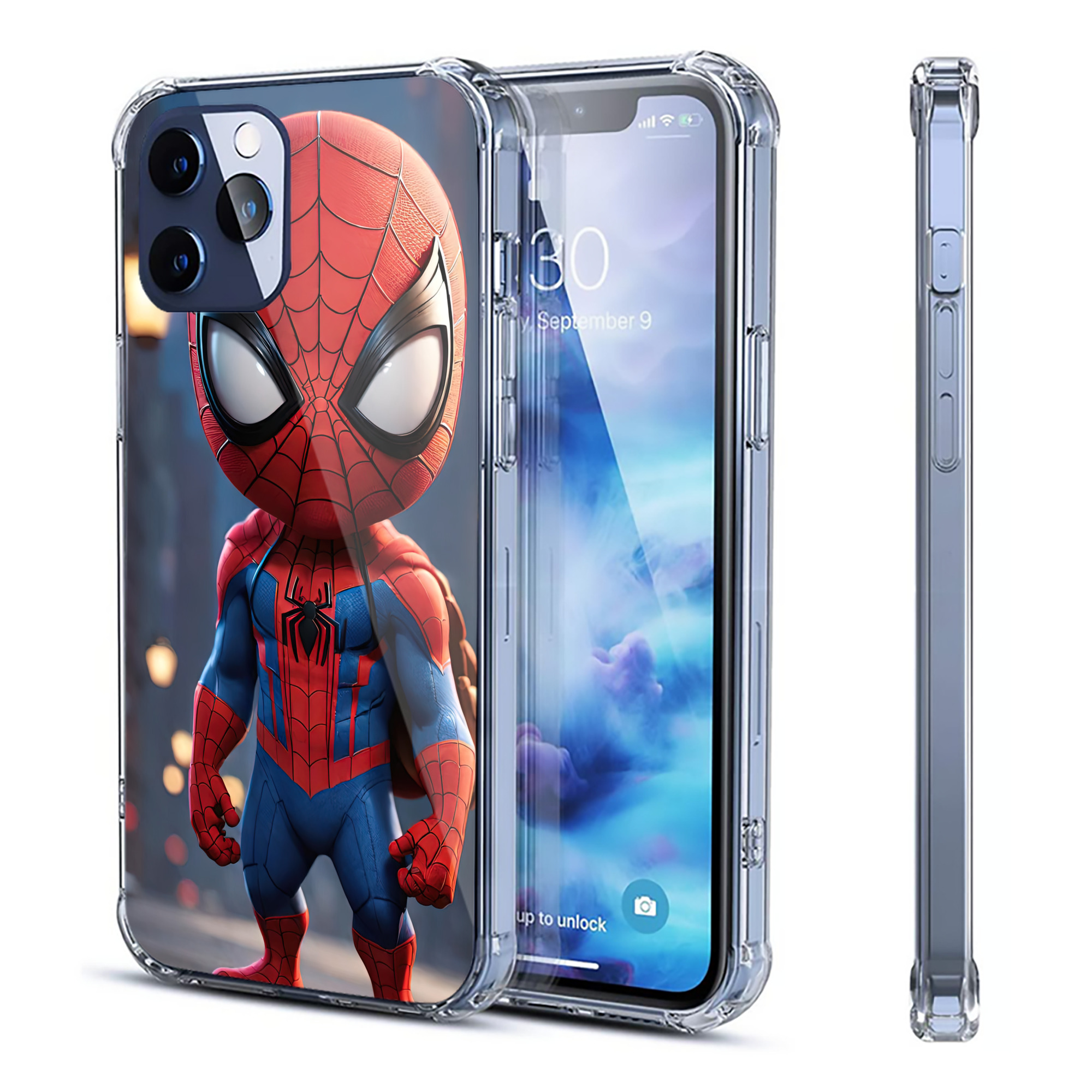 （画像用） Spider Man スパイダーマン 【iPhone 12シリーズ対応】透明スマホケース（クリアソフトケース）